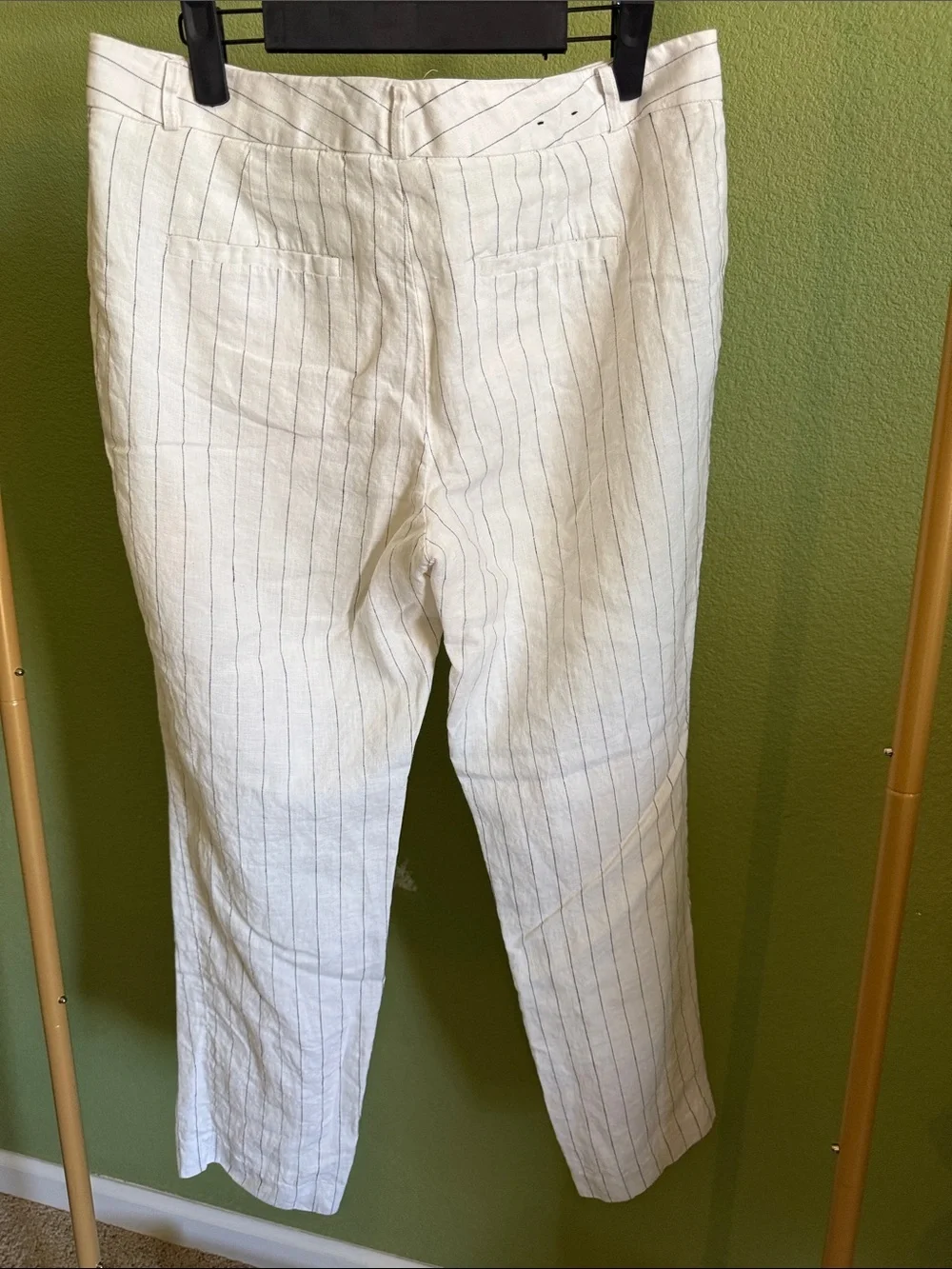 Banana Republic White Pinstripe Linen